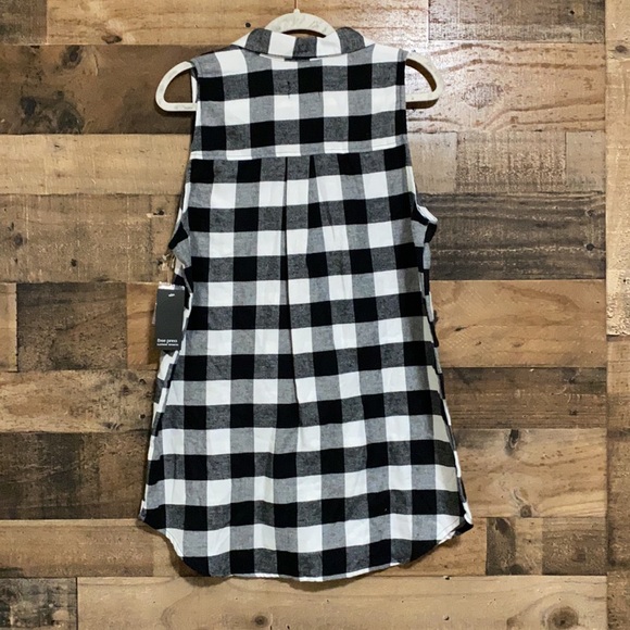 Free Press Black and White Plaid Button Down PJ - Picture 4 of 5